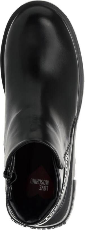 Love Moschino Enkellaarzen met ritssluiting en effen patroon Black Dames