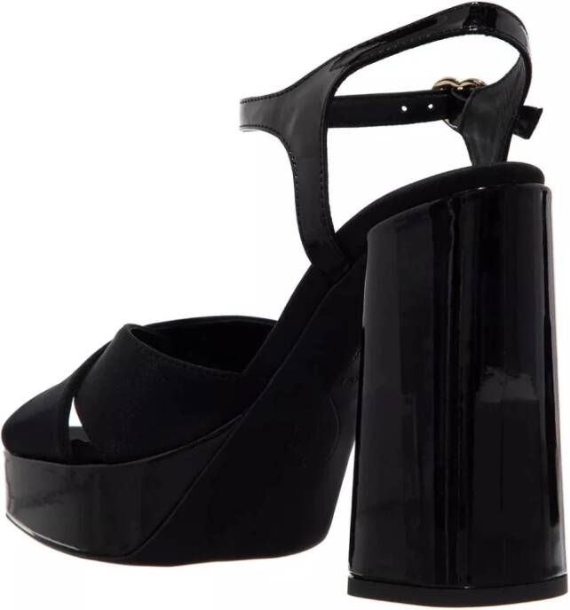 Love Moschino Fantasy Color Leren Plateau Sandalen Black Dames