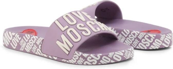 Love Moschino Dames Lente Zomer Sliders Paars Dames