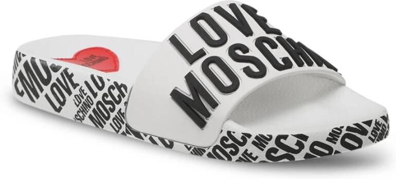 Love Moschino Dames Lente Zomer Collectie Sliders Wit Dames