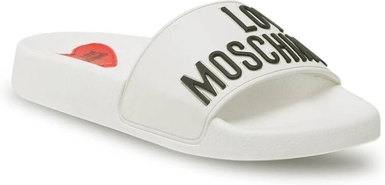 Love Moschino Dames Lente Zomer Sliders Wit Dames