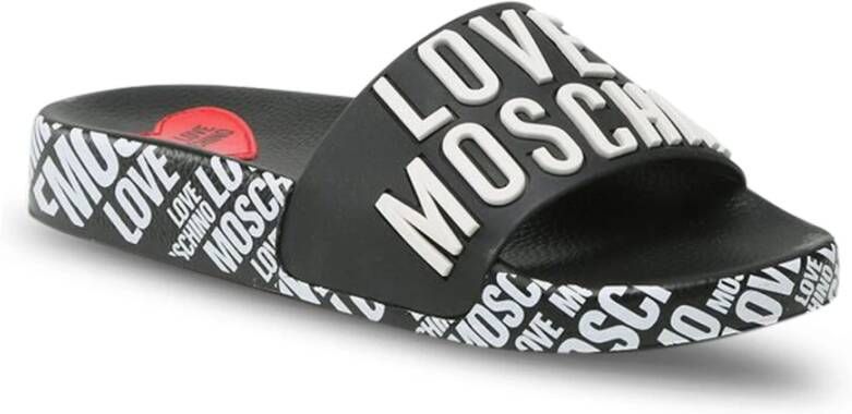 Love Moschino Dames Sliders uit de Lente Zomer Collectie Zwart Dames
