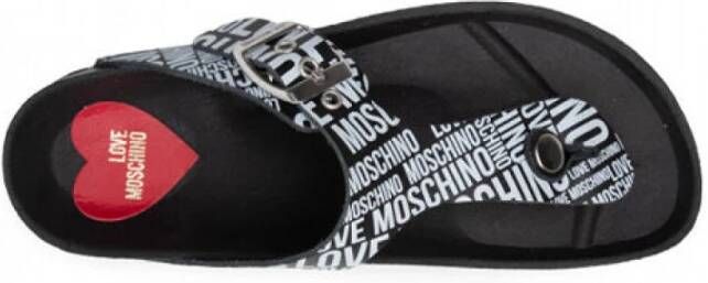 Love Moschino Zomerse Chic Leren Flip Flops Zwart Dames