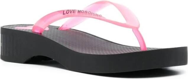 Love Moschino Stijlvolle Fuchsia Flip Flops voor Dames Roze Dames