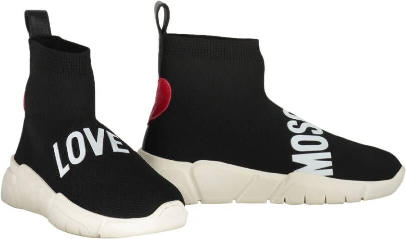 Love Moschino Gebreide Sok-achtige Sneakers Black Dames