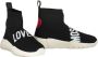 Love Moschino Gebreide Sok-achtige Sneakers Black Dames - Thumbnail 2