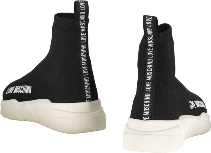 Love Moschino Gebreide Sok-achtige Sneakers Black Dames