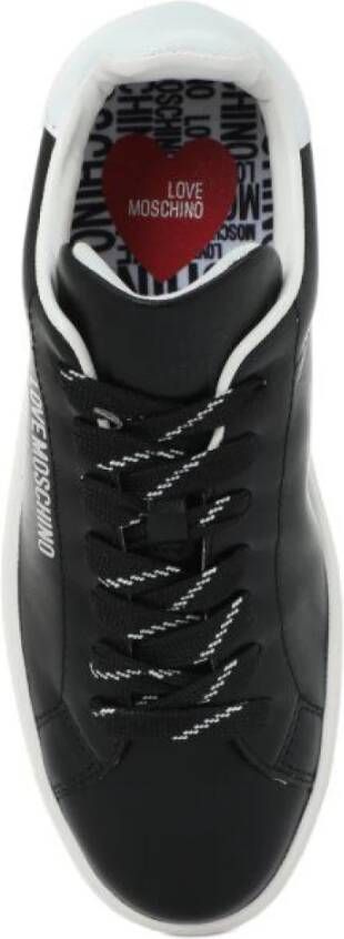 Love Moschino Gedurfde Sneaker in Wit Leer Black Dames