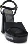 Love Moschino Fantasy Color Leren Plateau Sandalen Black Dames - Thumbnail 7