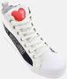 Love Moschino Hoge Top Leren Sneakers Zwarte Streep White Dames - Thumbnail 5