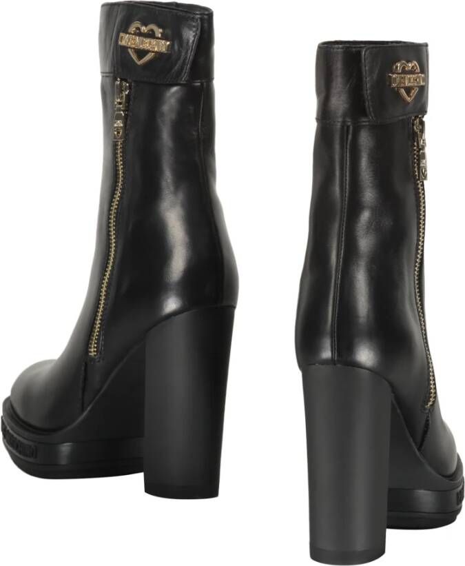 Love Moschino Laarzen van kalfsleer met zijrits Black Dames