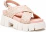 Love Moschino Lichtroze Platte Sandalen - Thumbnail 2