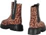 Love Moschino Luipaardprint Enkellaarzen met Elastische Inzetstukken Brown Dames - Thumbnail 3