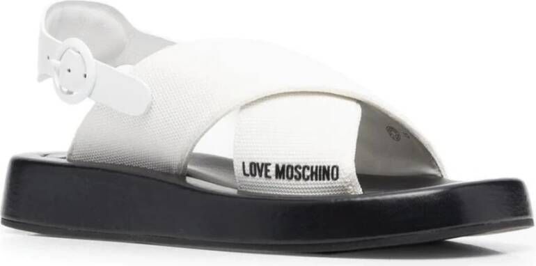 Love Moschino Beige Casual Platte Sandalen Beige Dames