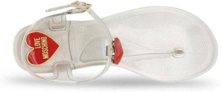 Love Moschino Platte sandalen voor vrouwen wit White Dames