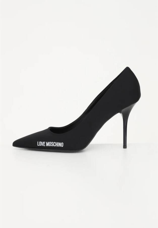 Love Moschino Zwarte feestschoenen met contrastlogo Zwart Dames