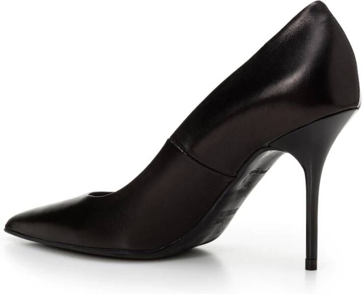 Love Moschino Puntige Leren Pumps met Stiletto Hak Zwart Dames