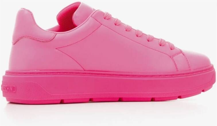 Love Moschino Roze Leren Sneakers voor Dames Pink Dames