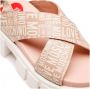 Love Moschino Lichtroze Platte Sandalen - Thumbnail 3