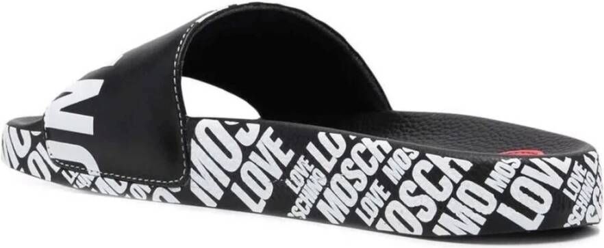 Love Moschino Zwarte casual platte sandalen Zwart Dames