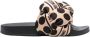 Love Moschino Zwarte rubberen sliders met geweven beige band en polkadotprint Beige Dames - Thumbnail 6