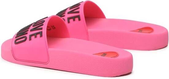 Love Moschino Fuchsia Pool Sliders Roze Dames