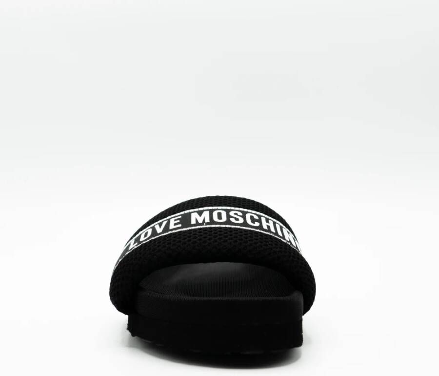 Love Moschino Comfortabele Instap Pantoffels Zwart Dames