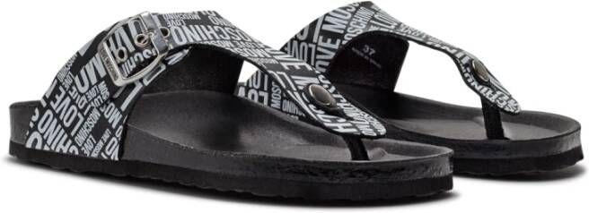 Love Moschino Leren Flip Flops Zwart Dames