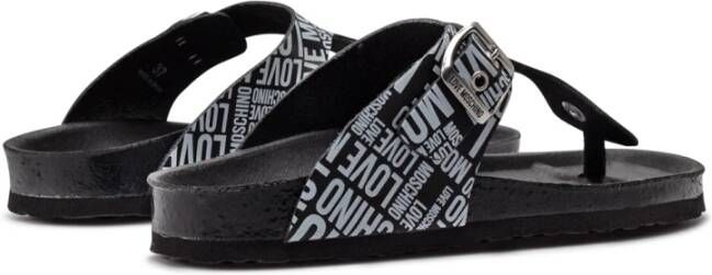 Love Moschino Leren Flip Flops Zwart Dames