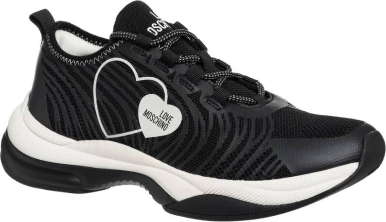 Love Moschino Abstract Patroon Sneakers voor Vrouwen Black Dames