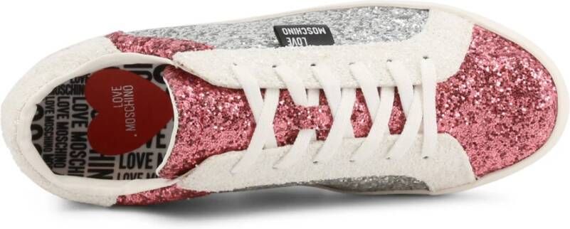 Love Moschino Glitter Platform Sneakers voor vrouwen Grijs Dames