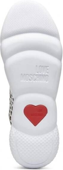 Love Moschino Zilveren Synthetisch Leren Sneakers Grijs Dames