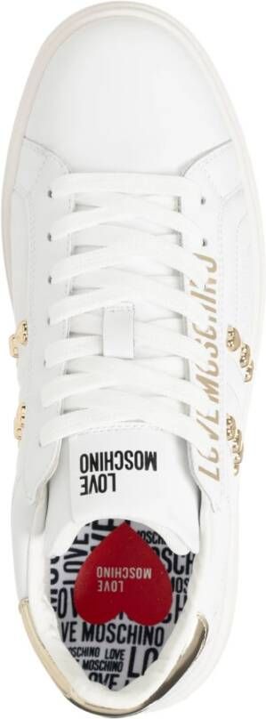 Love Moschino Luxe Leren Sneakers voor Vrouwen White Dames