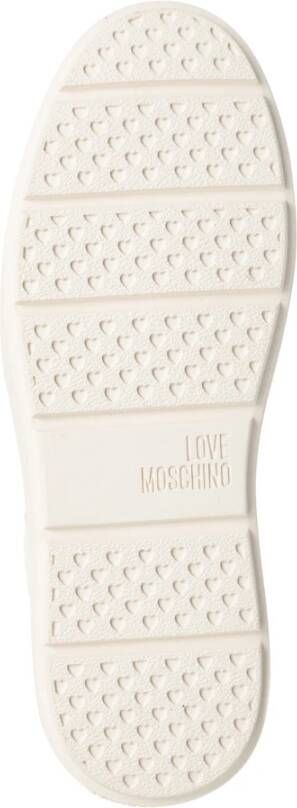 Love Moschino Luxe Leren Sneakers voor Vrouwen White Dames