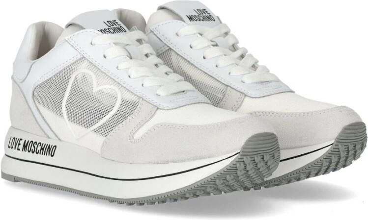 Love Moschino Witte Mesh Sneaker Wit Dames