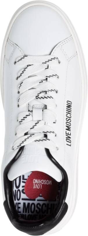 Love Moschino Luxe leren sneakers voor vrouwen Wit Dames