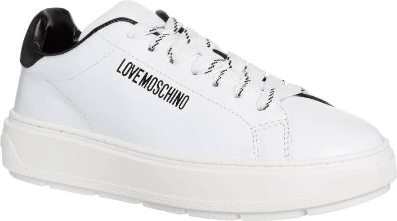 Love Moschino Luxe leren sneakers voor vrouwen Wit Dames