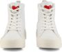 Love Moschino Metalen Eyelet Leren Sneakers met Rubberen Zool White Dames - Thumbnail 3