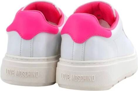 Love Moschino Trendy Leren Platform Sneakers Wit Dames