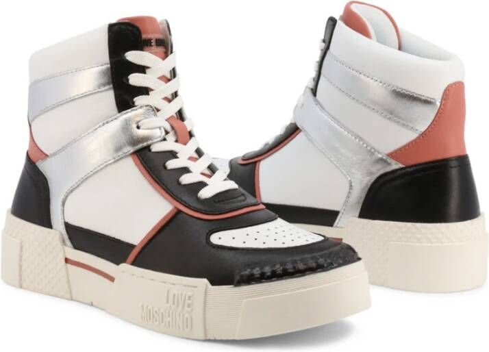 Love Moschino Leren Sneakers voor Dames Lente Zomer Collectie Wit Dames