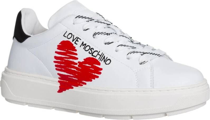 Love Moschino Sportschoenen met Print Wit Dames