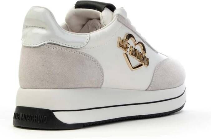 Love Moschino Nylon Sneakers met Hart Logo Wit Dames