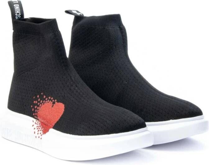 Love Moschino Stijlvolle Stretchy Sneakers voor modebewuste vrouwen Zwart Dames