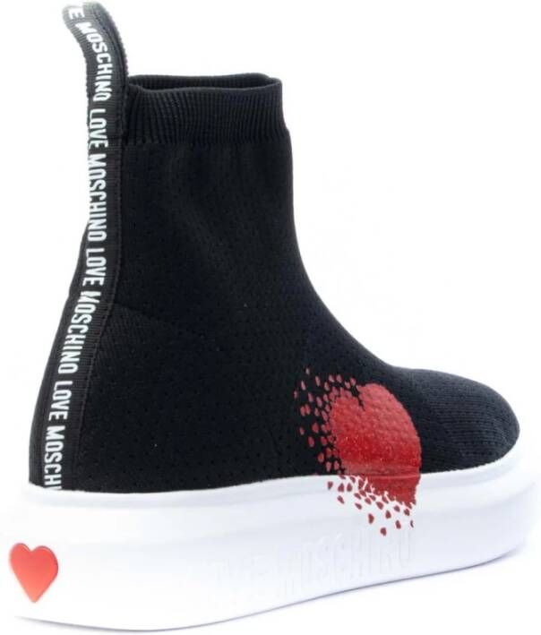 Love Moschino Stijlvolle Stretchy Sneakers voor modebewuste vrouwen Zwart Dames