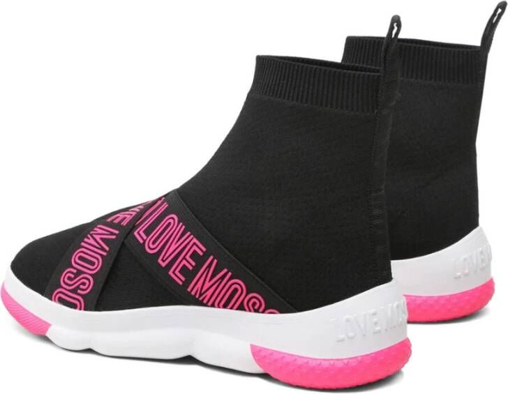 Love Moschino Dames Herfst Winter Elastische Sneakers Zwart Dames