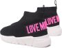 Love Moschino Platform Sneakers met Stretch Schacht Black Dames - Thumbnail 4