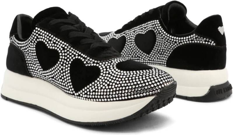 Love Moschino Dames Velvet Sneakers Herfst Winter Collectie Zwart Dames
