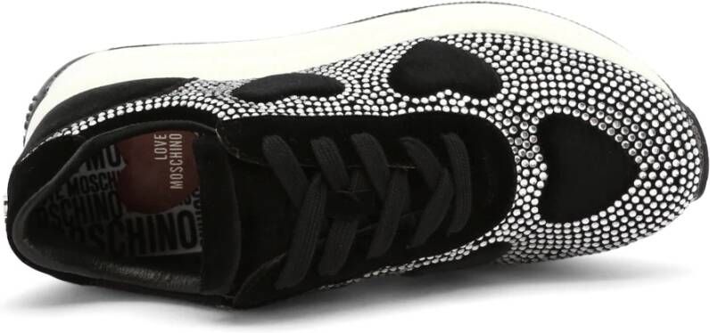 Love Moschino Dames Velvet Sneakers Herfst Winter Collectie Zwart Dames