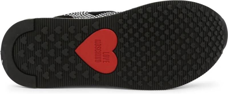 Love Moschino Dames Velvet Sneakers Herfst Winter Collectie Zwart Dames