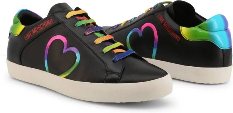 Love Moschino Dames Leren Sneakers Lente Zomer Collectie Zwart Dames